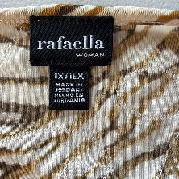 Rafaella Womens Textured Beige Top Size X-Large Cowl Neck Sleeveless Stretch - Picture 9 of 10